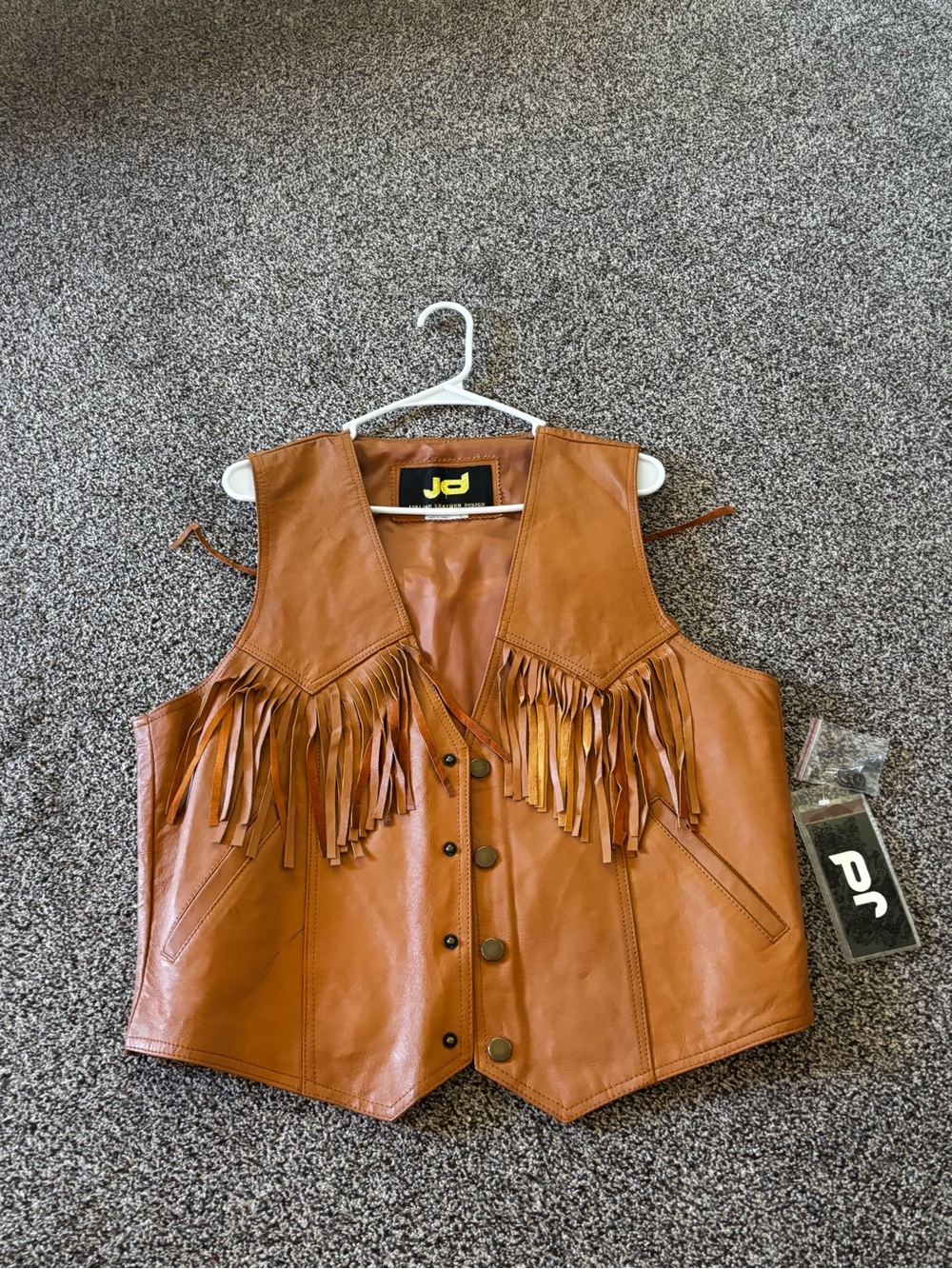 JD Italian Leather Design Tan Leather Vest